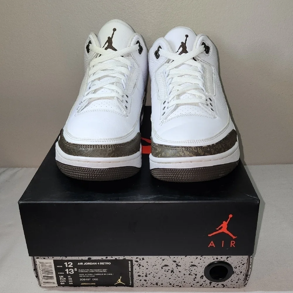Jordan Retro Sneakers White with Black and Brown Details